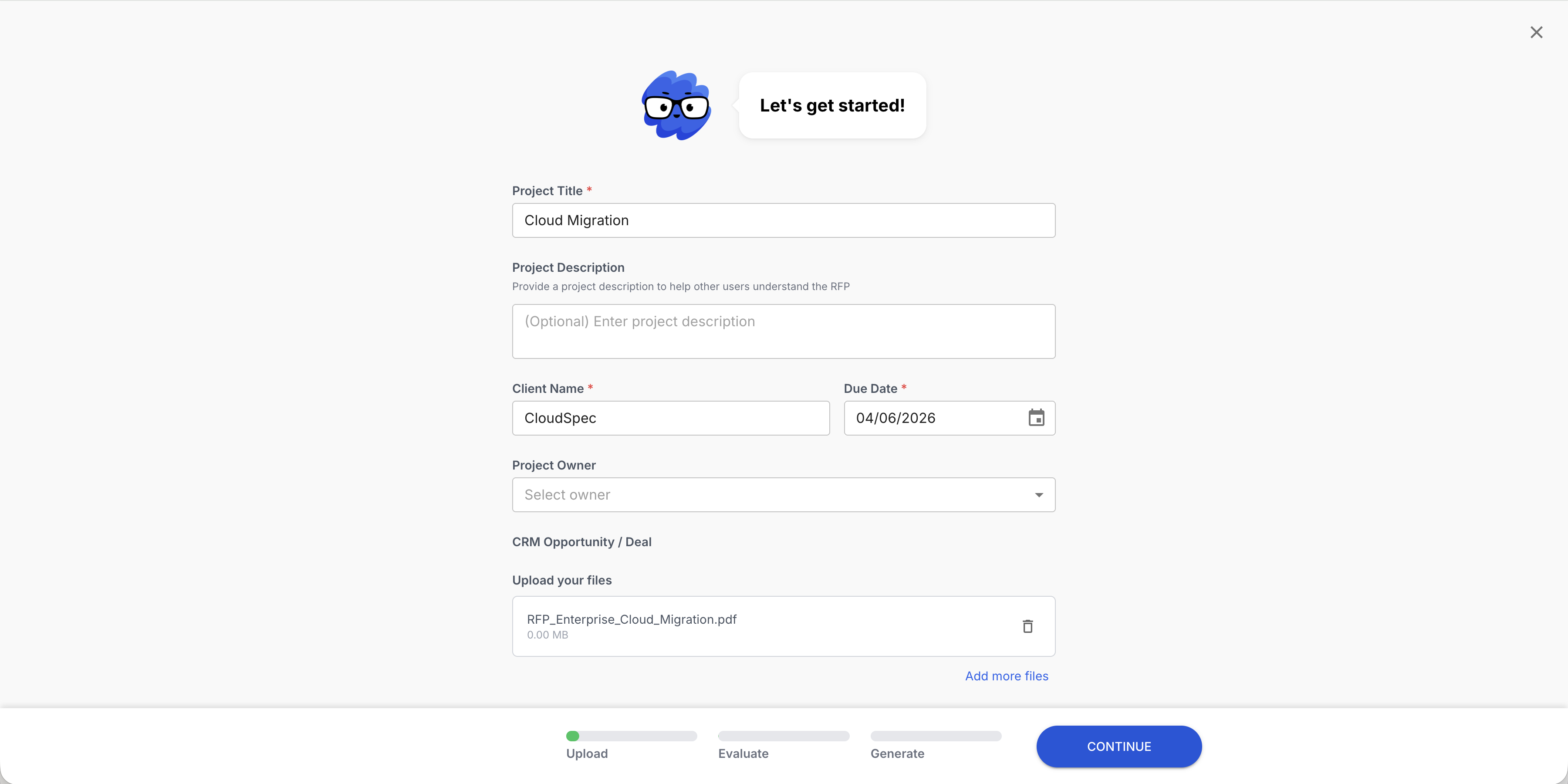 Upload your RFP document